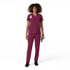 Force Cross-Flex Women's Straight Leg Cargo Scrub Pant Wine full scrub set