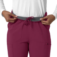 Force Cross-Flex Women's Straight Leg Cargo Scrub Pant Wine side detail 1