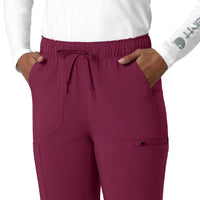 Force Cross-Flex Women's Straight Leg Cargo Scrub Pant Wine side detail 2