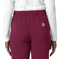 Force Cross-Flex Women's Straight Leg Cargo Scrub Pant Wine hemline detail