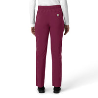 Force Cross-Flex Women's Straight Leg Cargo Scrub Pant Wine back view