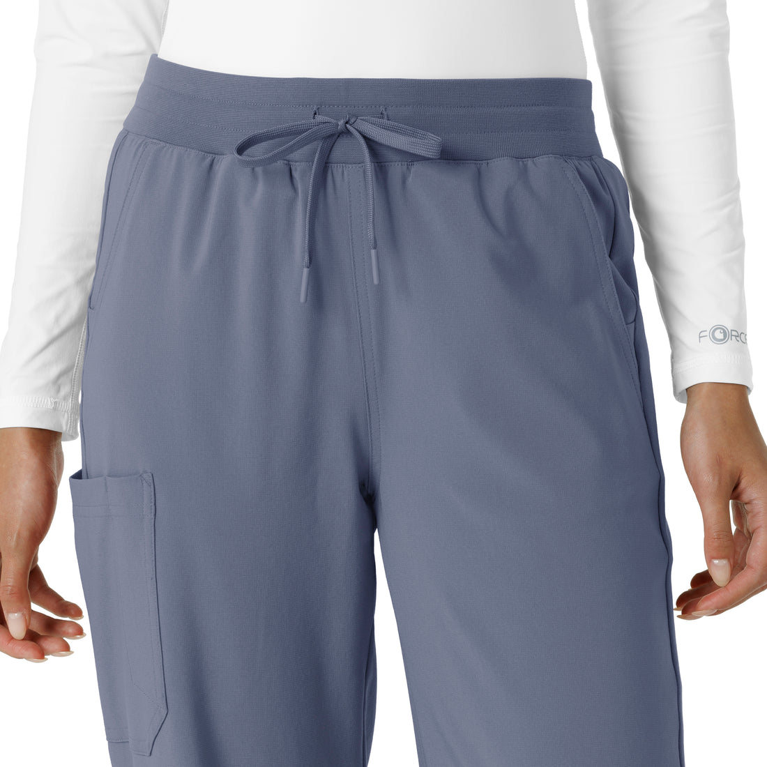 Carhartt Cross-Flex Women's Boot Cut Scrub Pant - Approaching Storm waistband