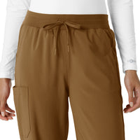 Force Cross-Flex Women's Boot Cut Scrub Pant Carhartt Brown front detail