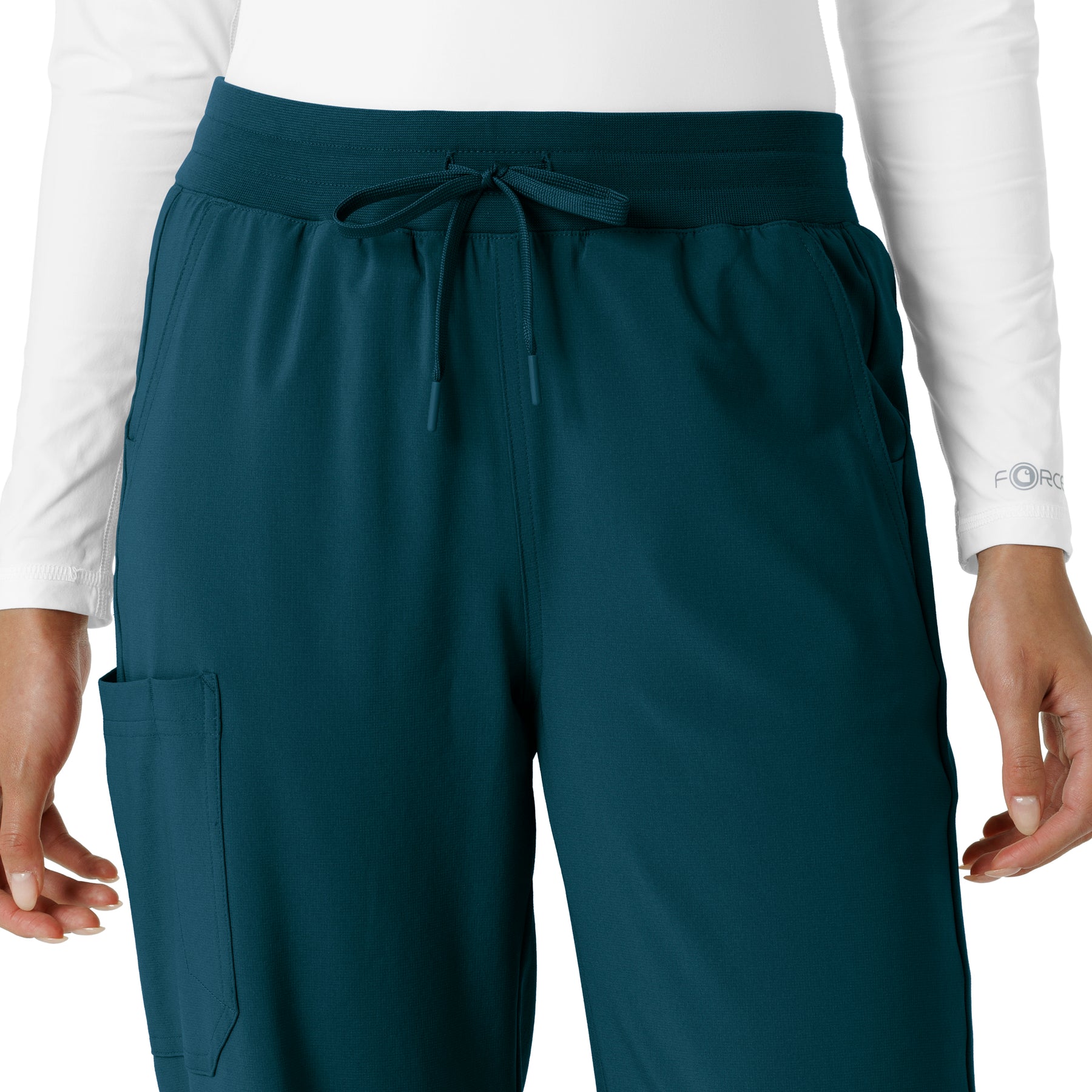 Force Cross-Flex Women's Boot Cut Scrub Pant Caribbean front detail