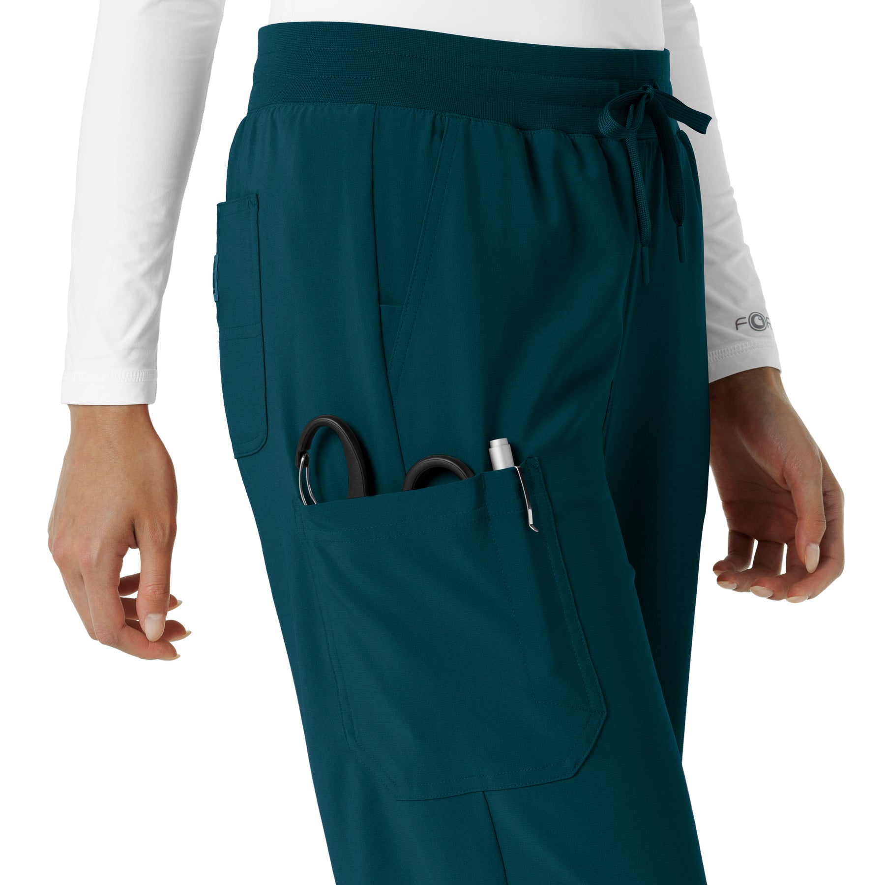 Force Cross-Flex Women's Boot Cut Scrub Pant Caribbean cargo pocket