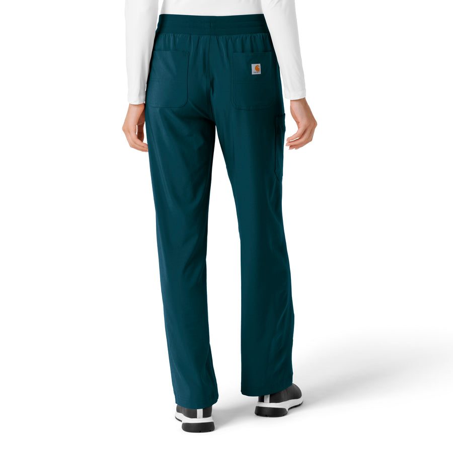 Force Cross-Flex Women's Boot Cut Scrub Pant Caribbean back view