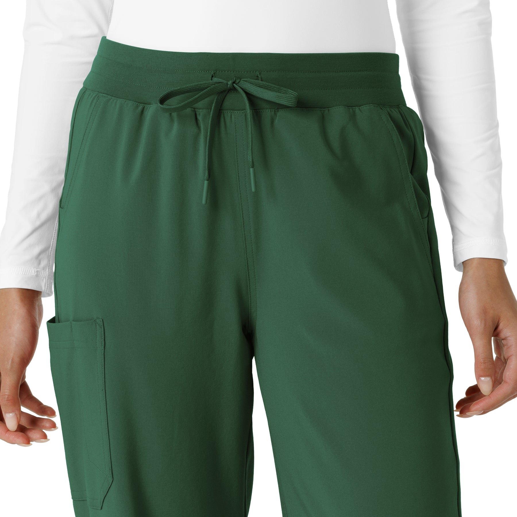 Carhartt Cross-Flex Women's Boot Cut Scrub Pant - Douglas Fir waistband