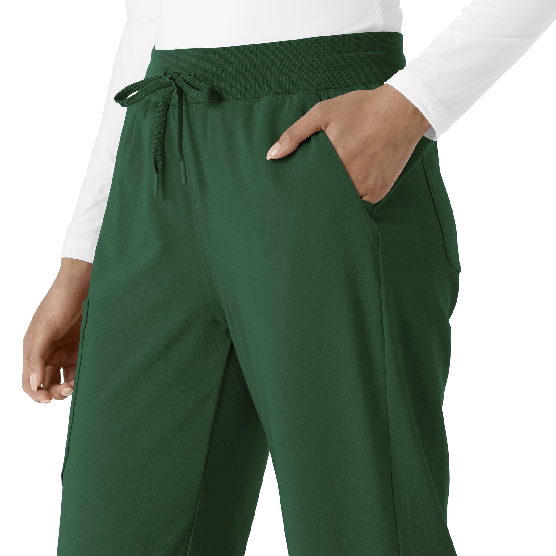 Carhartt Cross-Flex Women's Boot Cut Scrub Pant - Douglas Fir pocket