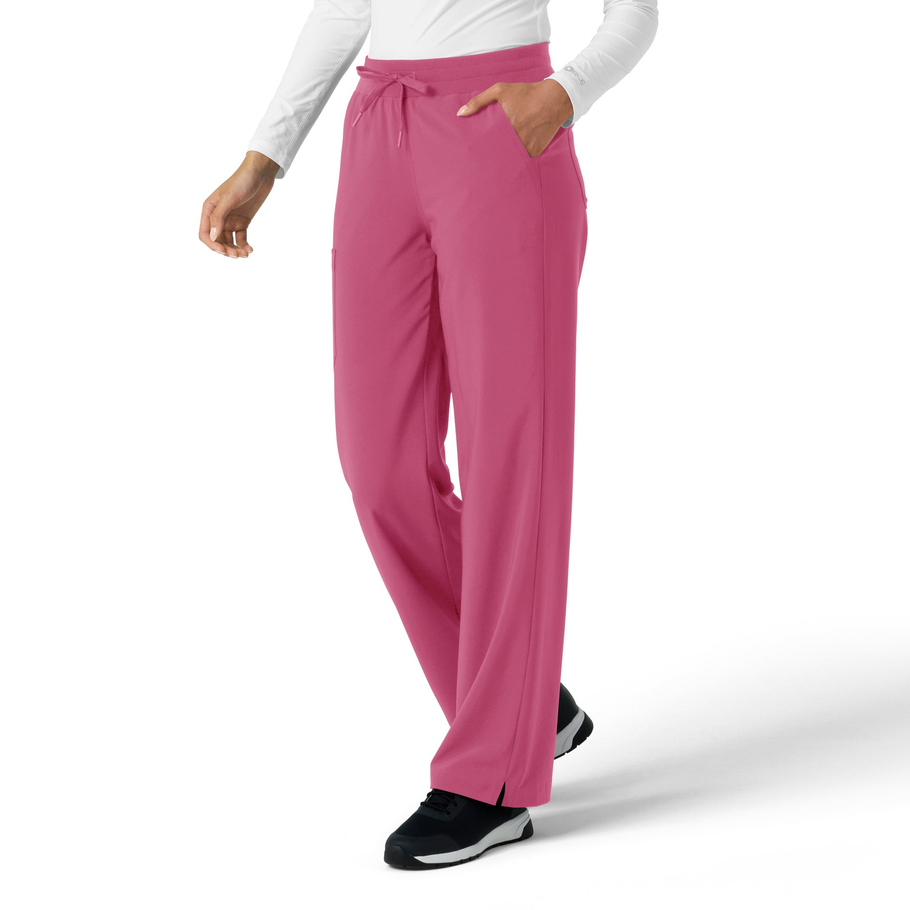 Force Cross-Flex Women's Boot Cut Scrub Pant Electric Fuschia side view