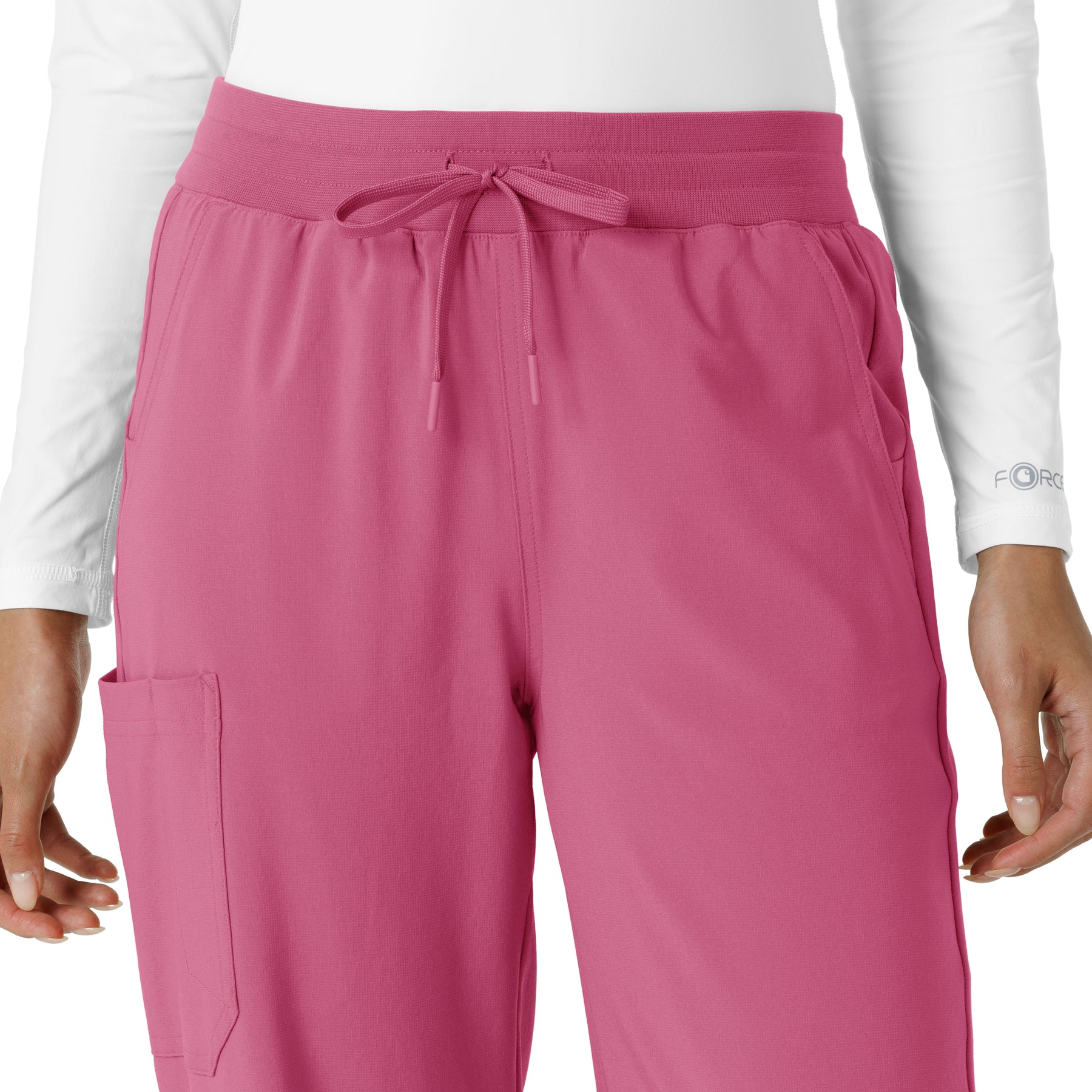 Force Cross-Flex Women's Boot Cut Scrub Pant Electric Fuschia front detail