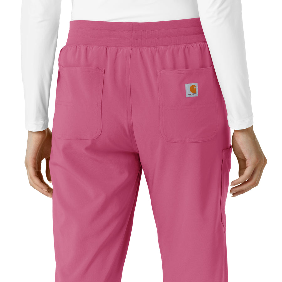 Force Cross-Flex Women's Boot Cut Scrub Pant Electric Fuschia side detail 1