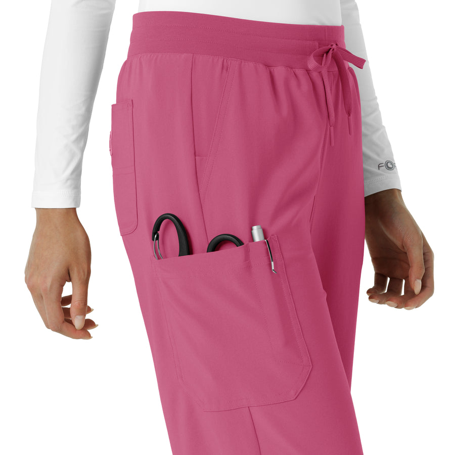 Force Cross-Flex Women's Boot Cut Scrub Pant Electric Fuschia hemline detail