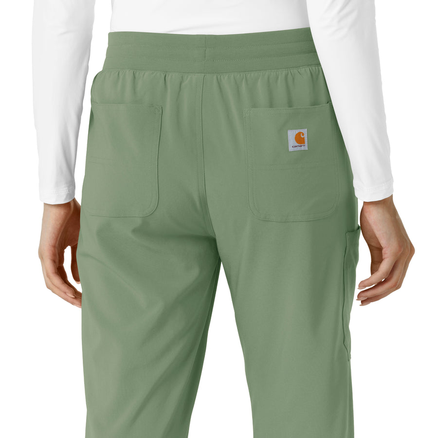Force Cross-Flex Women's Boot Cut Scrub Pant Green Slate side detail 1