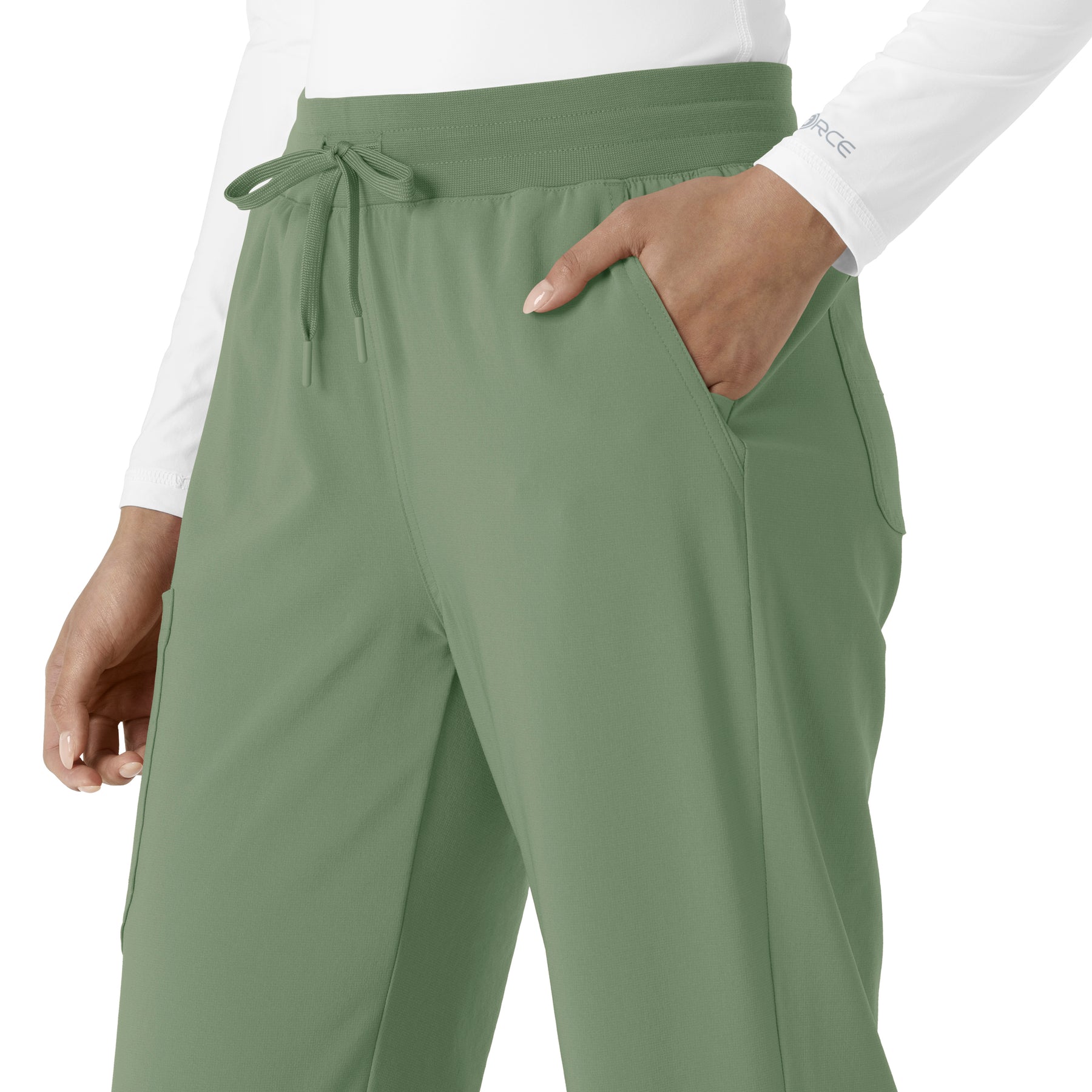 Force Cross-Flex Women's Boot Cut Scrub Pant Green Slate side detail 2
