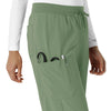 Force Cross-Flex Women's Boot Cut Scrub Pant Green Slate hemline detail