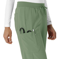 Force Cross-Flex Women's Boot Cut Scrub Pant Green Slate hemline detail
