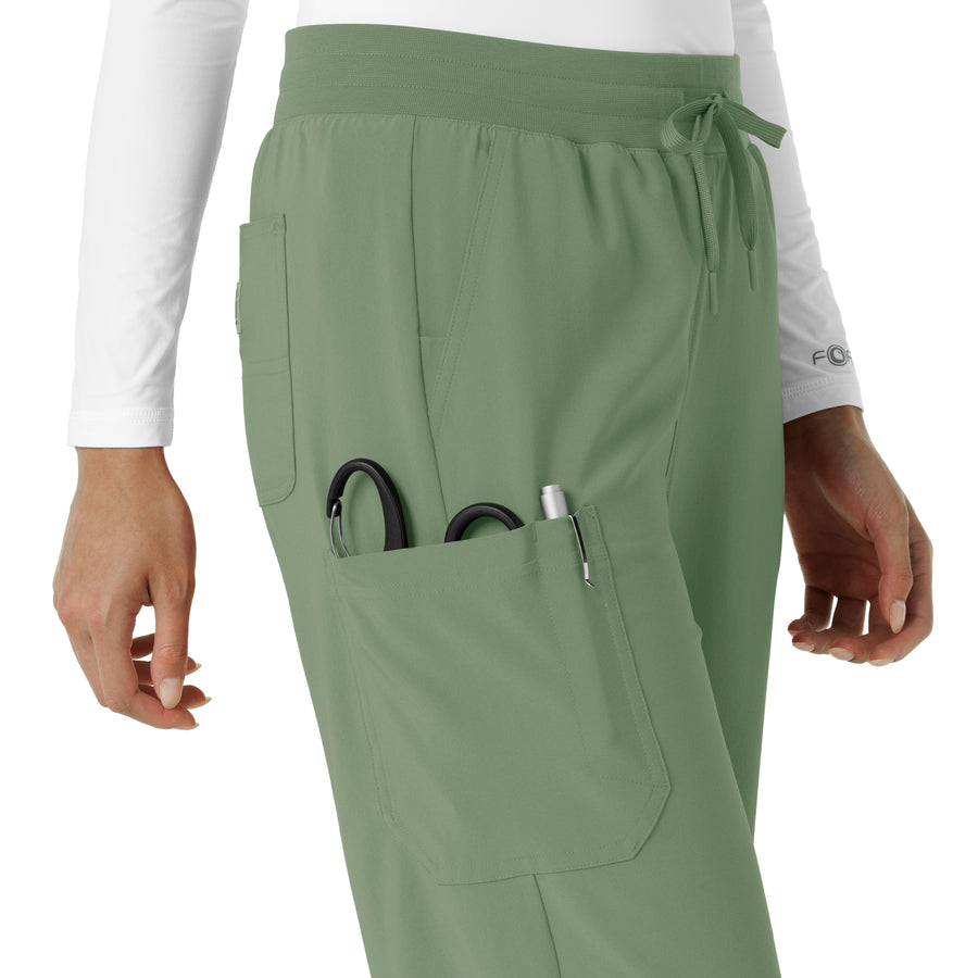 Force Cross-Flex Women's Boot Cut Scrub Pant Green Slate hemline detail