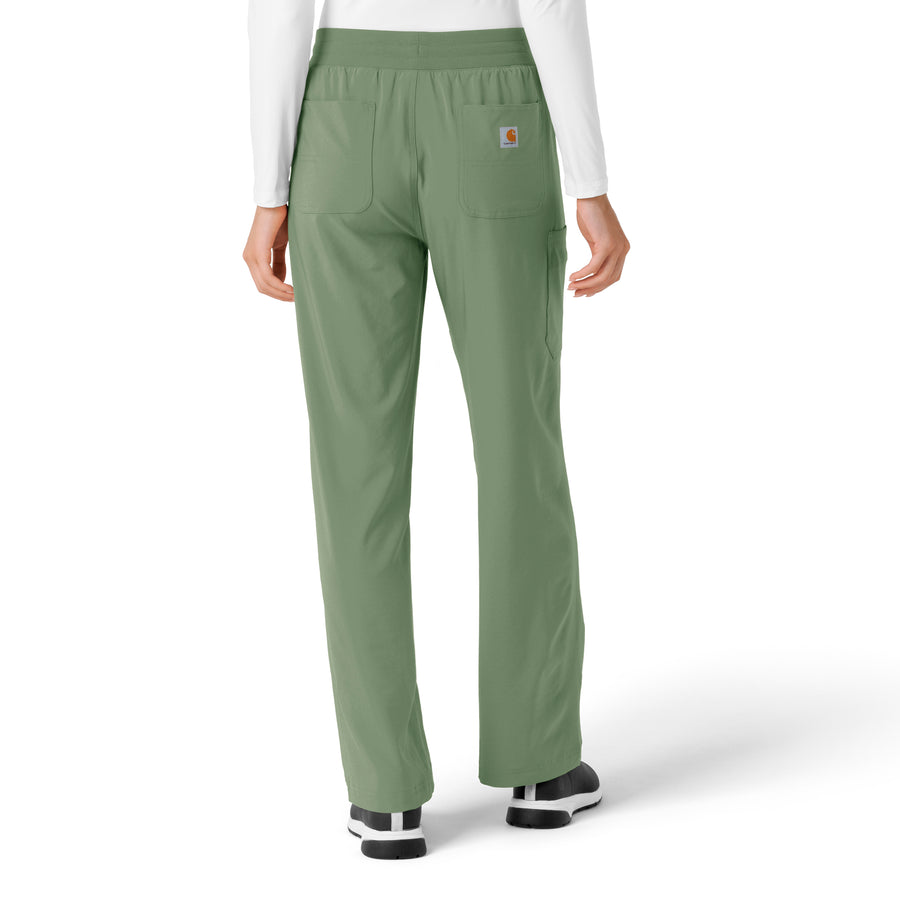 Force Cross-Flex Women's Boot Cut Scrub Pant Green Slate back view