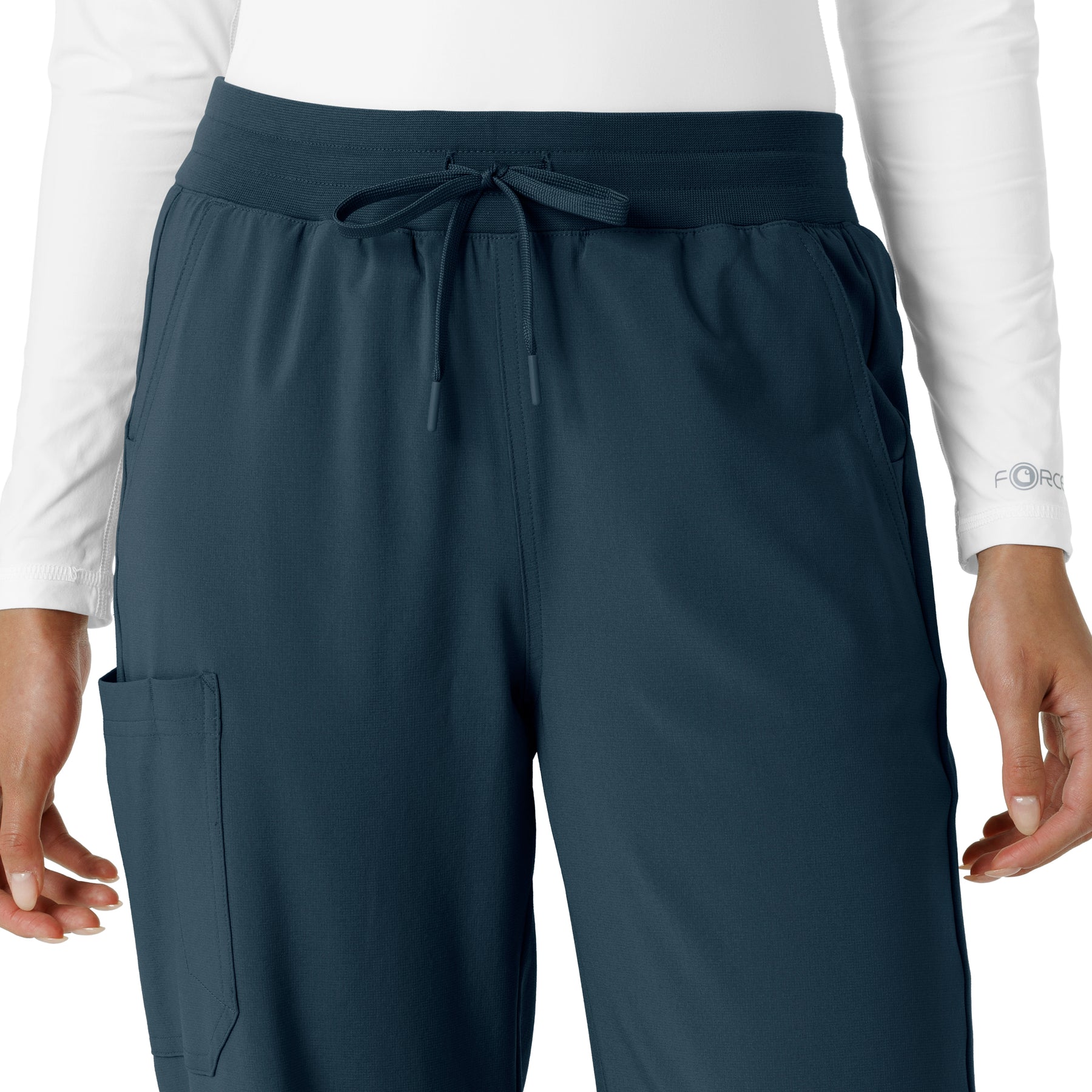 Force Cross-Flex Women's Boot Cut Scrub Pant Navy front detail