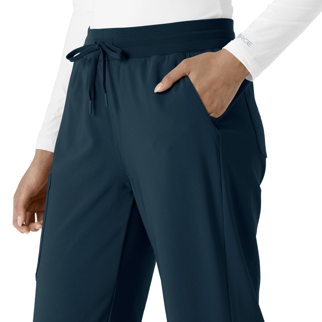 Force Cross-Flex Women's Boot Cut Scrub Pant Navy side detail 2