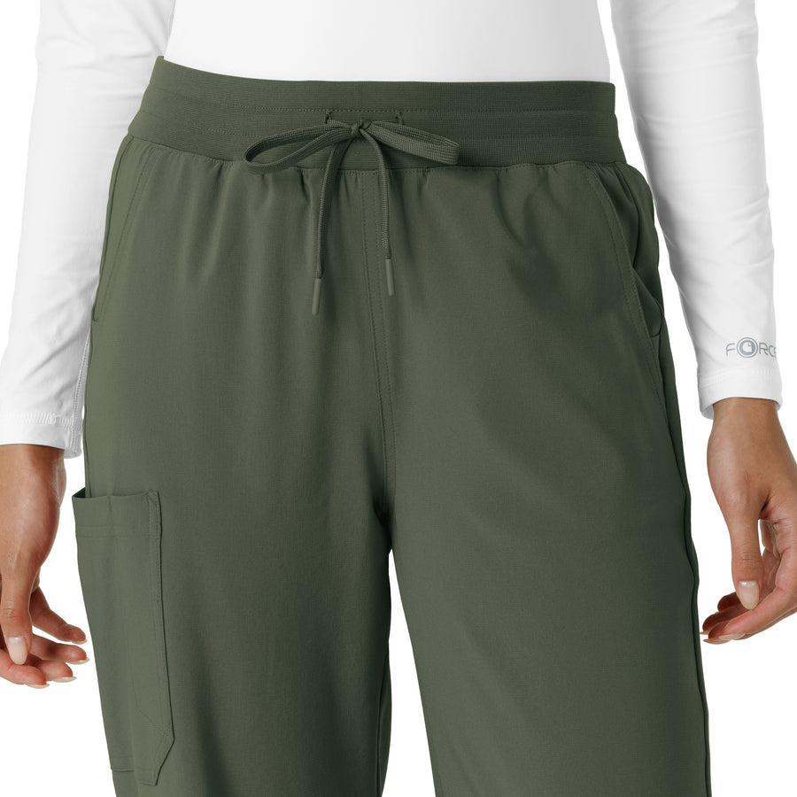 Force Cross-Flex Women's Boot Cut Scrub Pant Olive front detail
