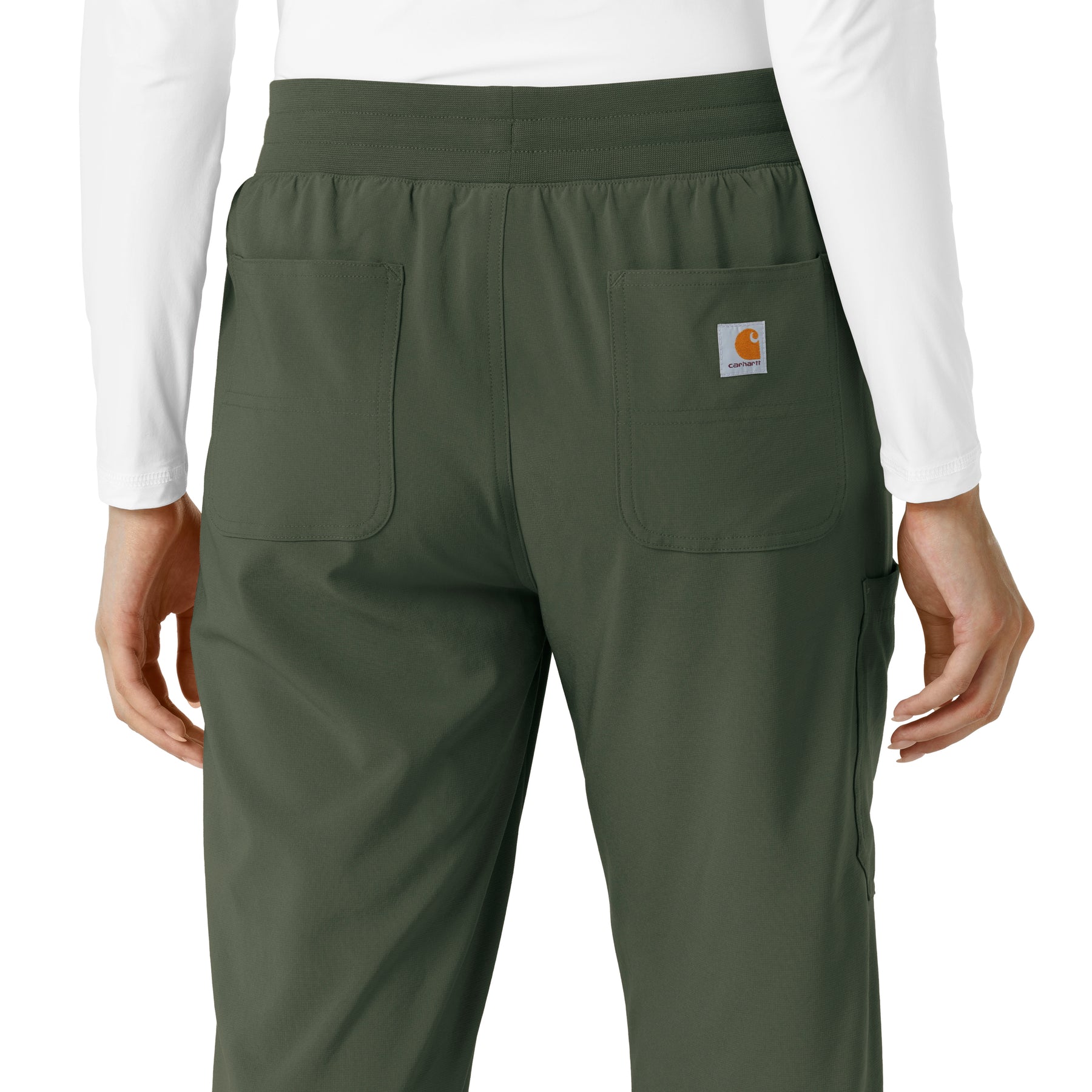Force Cross-Flex Women's Boot Cut Scrub Pant Olive side detail 1