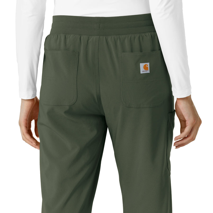Force Cross-Flex Women's Boot Cut Scrub Pant Olive side detail 1