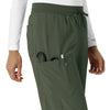 Force Cross-Flex Women's Boot Cut Scrub Pant Olive hemline detail