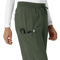 Force Cross-Flex Women's Boot Cut Scrub Pant Olive hemline detail