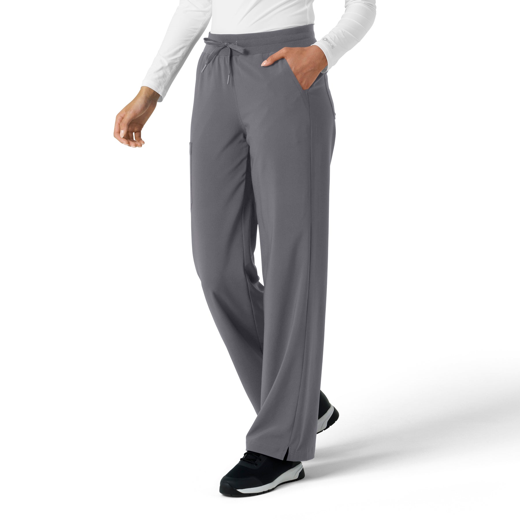 Force Cross-Flex Women's Boot Cut Scrub Pant Pewter side view