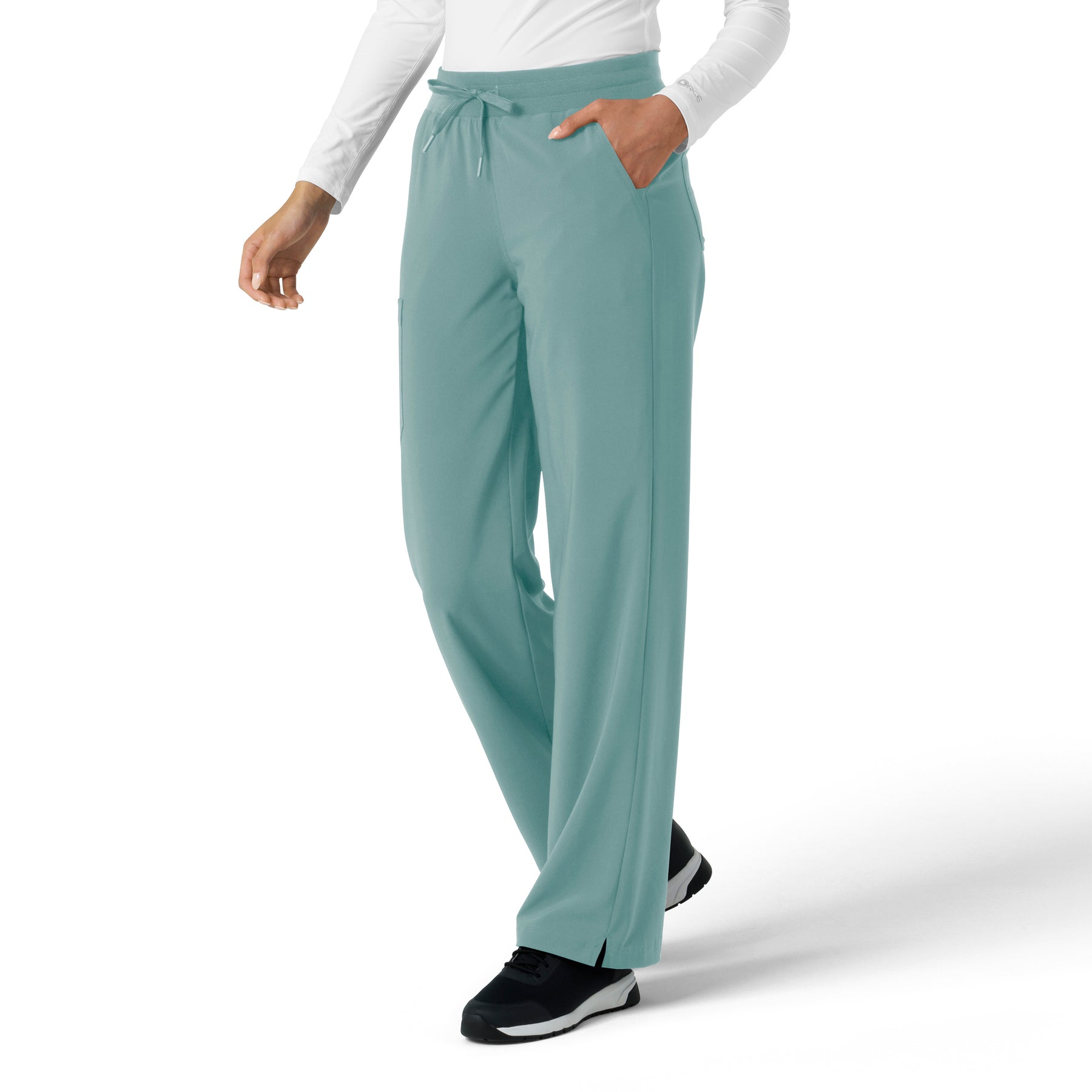 Force Cross-Flex Women's Boot Cut Scrub Pant Summer Blue side view