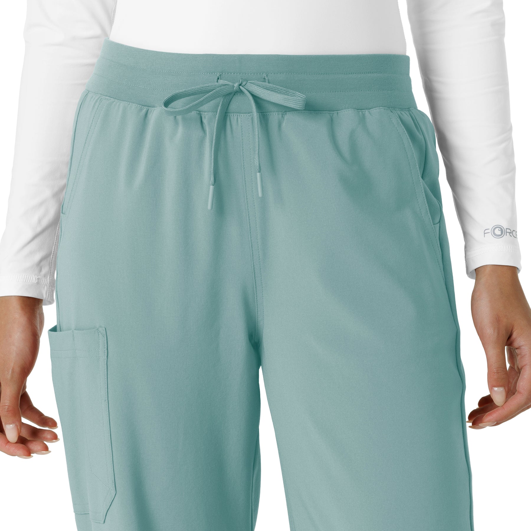 Force Cross-Flex Women's Boot Cut Scrub Pant Summer Blue front detail