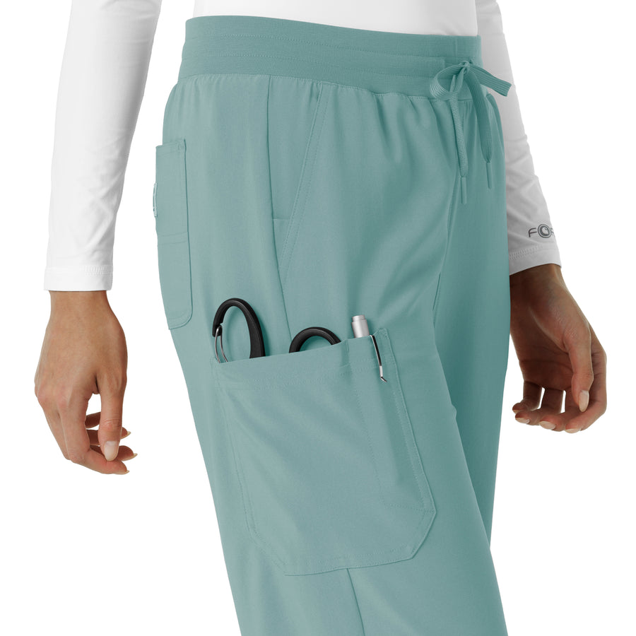 Force Cross-Flex Women's Boot Cut Scrub Pant Summer Blue hemline detail