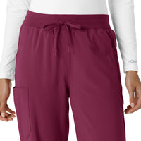 Force Cross-Flex Women's Boot Cut Scrub Pant Wine front detail