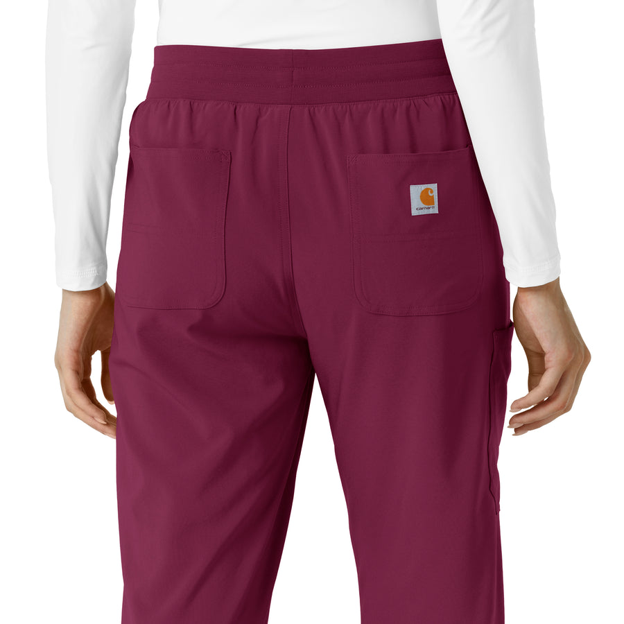 Force Cross-Flex Women's Boot Cut Scrub Pant Wine side detail 1