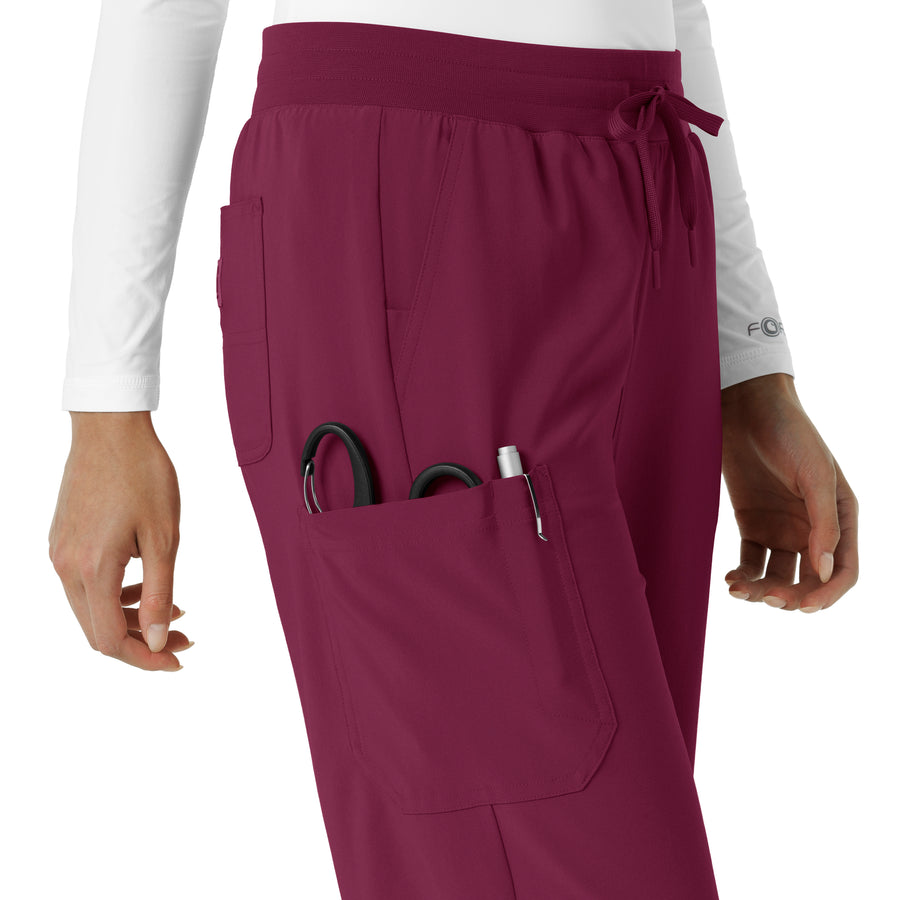 Force Cross-Flex Women's Boot Cut Scrub Pant Wine hemline detail