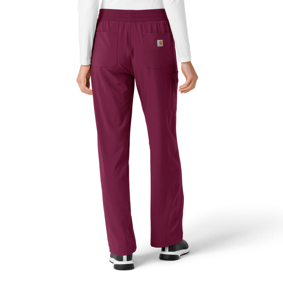 Force Cross-Flex Women's Boot Cut Scrub Pant Wine back view