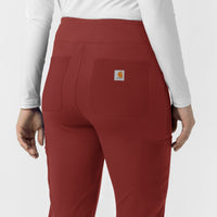 Carhartt Force Cross-Flex Knit Women's Modern Scrub Pant - Amber Terrain back pockets