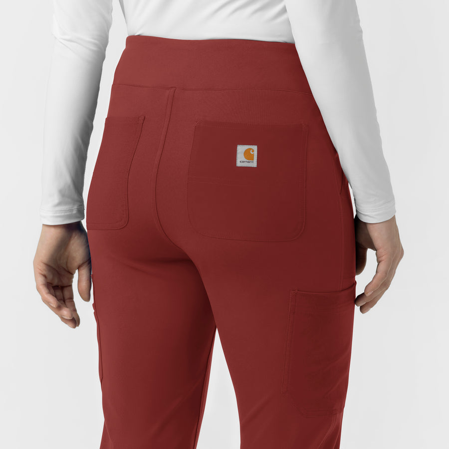 Carhartt Force Cross-Flex Knit Women's Modern Scrub Pant - Amber Terrain back pockets