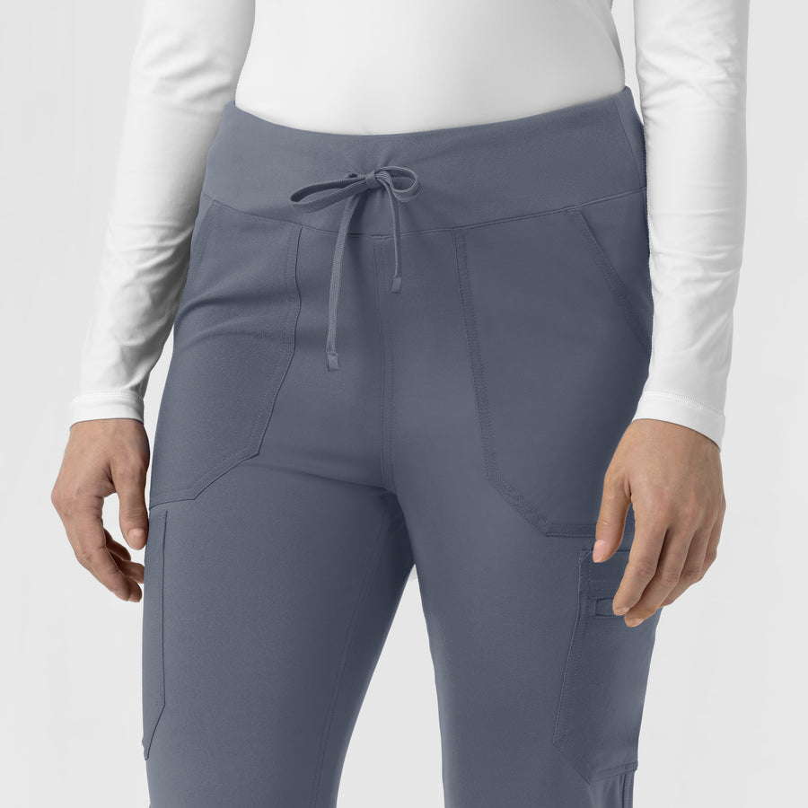 Cross-Flex Knits Knit Women's Modern Fit Scrub Pant Approaching Storm hemline detail