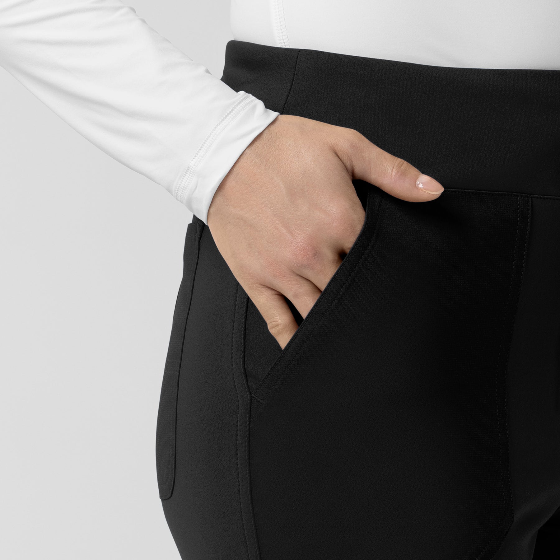 Force Cross-Flex Knit Women's Modern Scrub Pant Black side detail 2