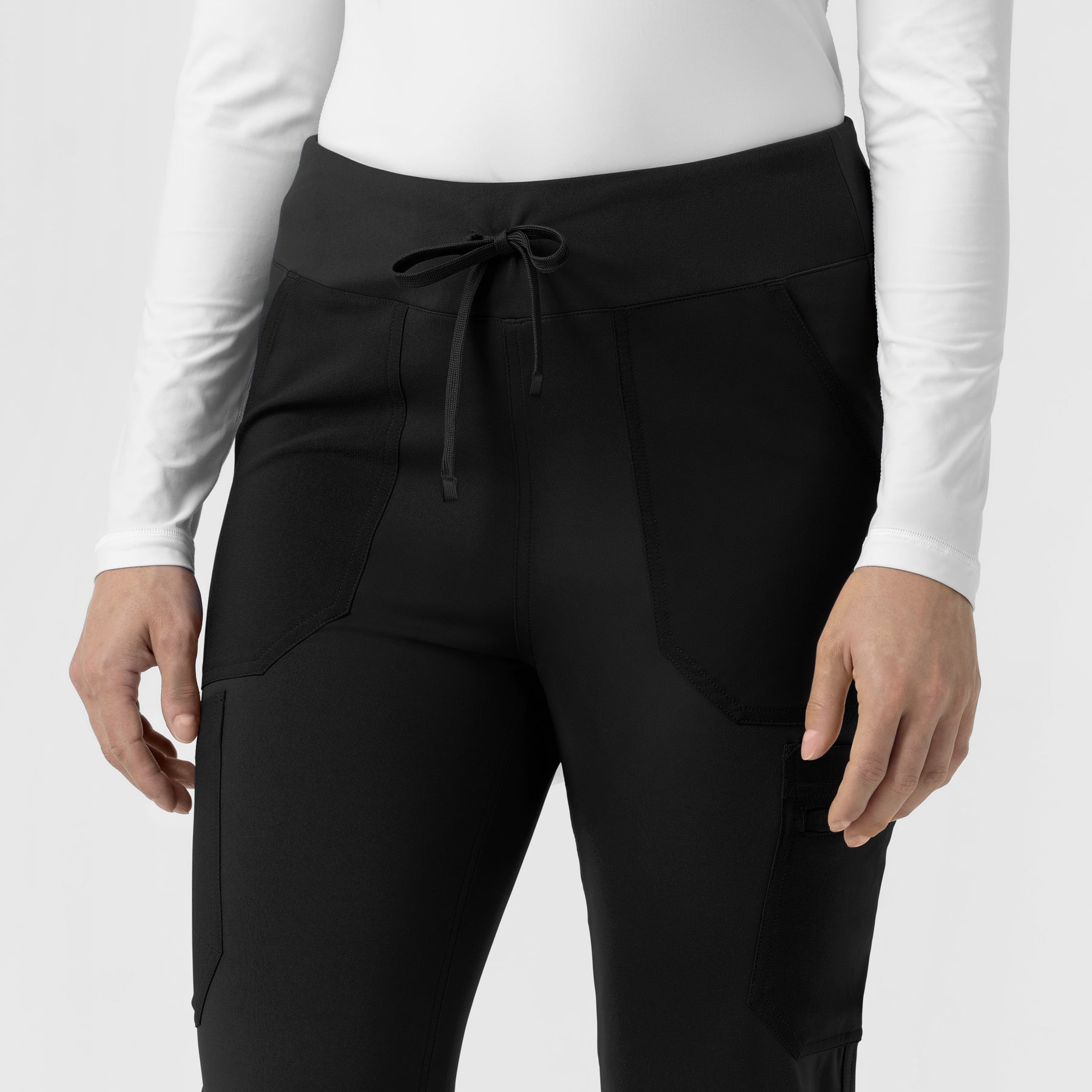 Force Cross-Flex Knit Women's Modern Scrub Pant Black hemline detail