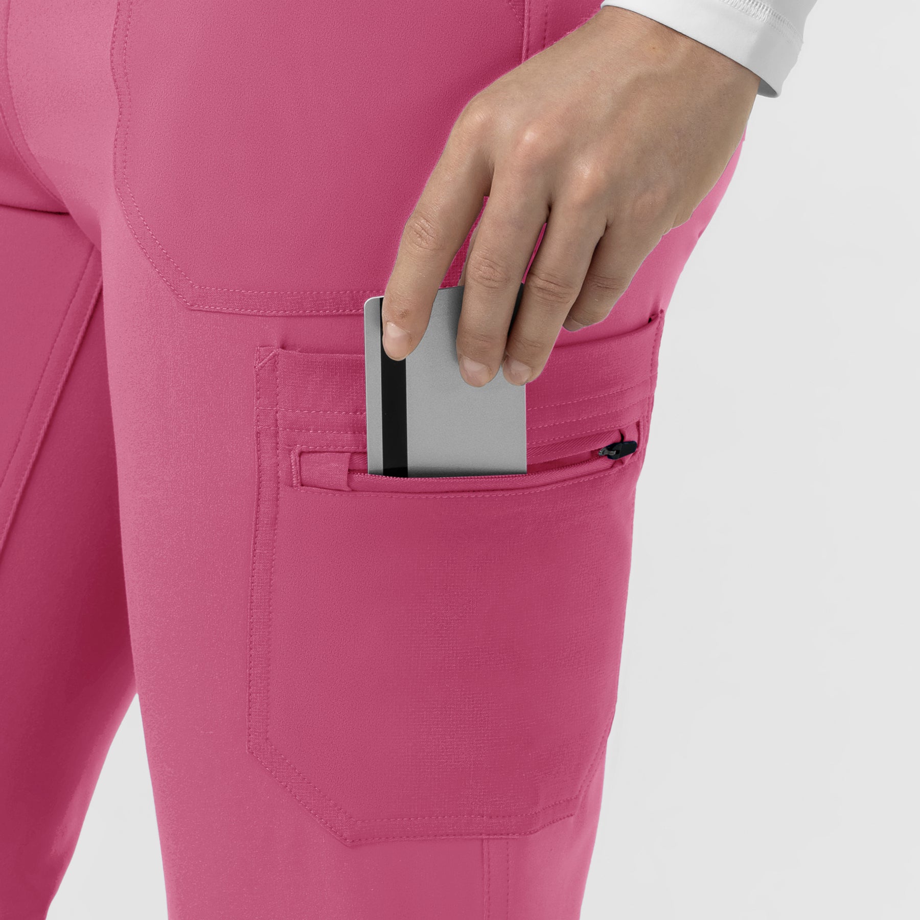 Force Cross-Flex Knit Women's Modern Scrub Pant Electric Fuschia front detail