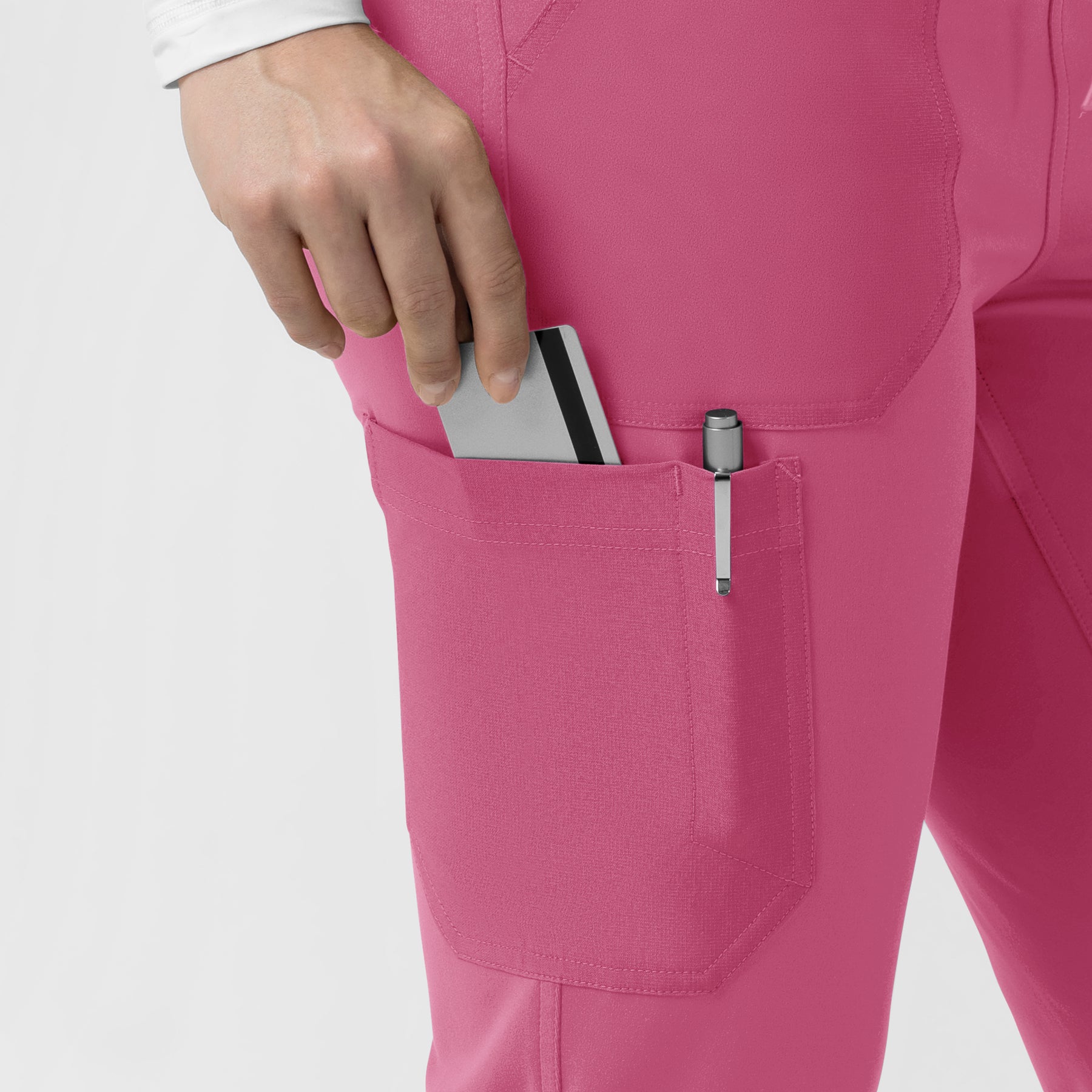 Force Cross-Flex Knit Women's Modern Scrub Pant Electric Fuschia side detail 1