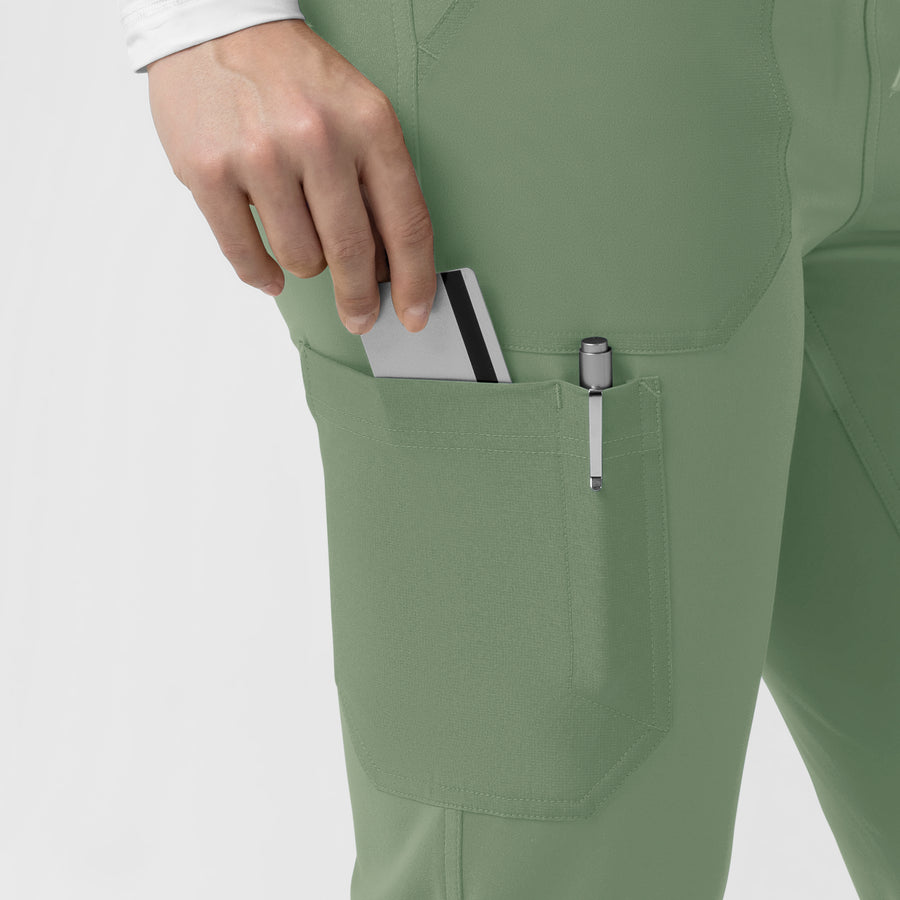 Force Cross-Flex Knit Women's Modern Scrub Pant Green Slate side detail 1