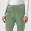 Force Cross-Flex Knit Women's Modern Scrub Pant Green Slate hemline detail