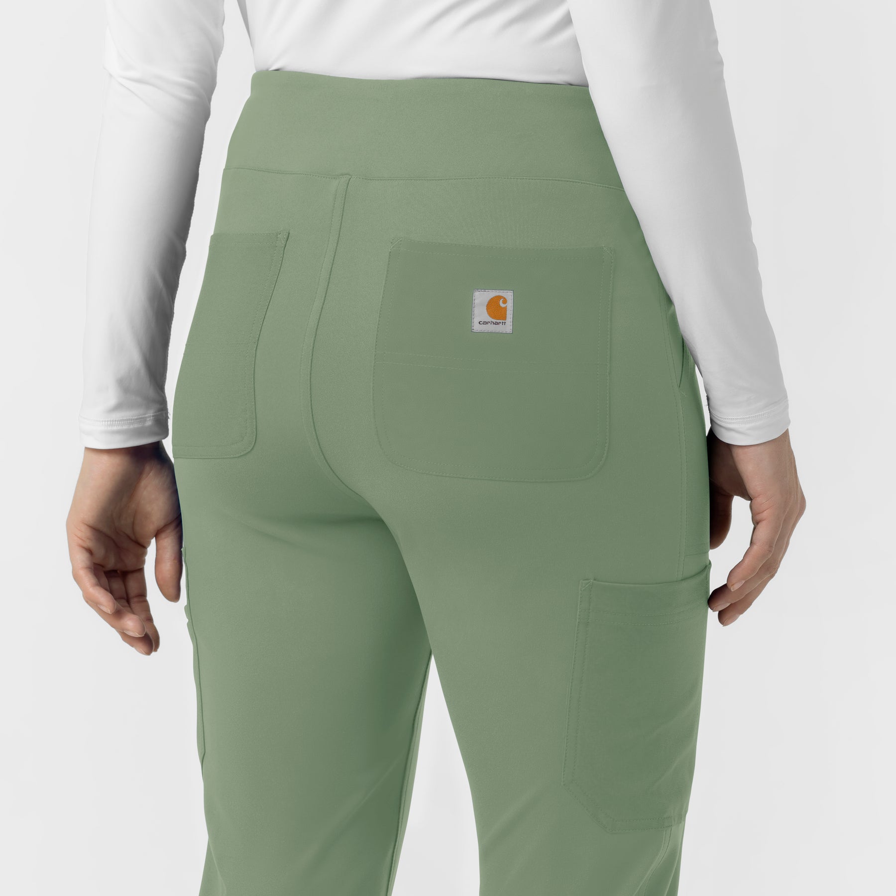 Force Cross-Flex Knit Women's Modern Scrub Pant Green Slate back detail