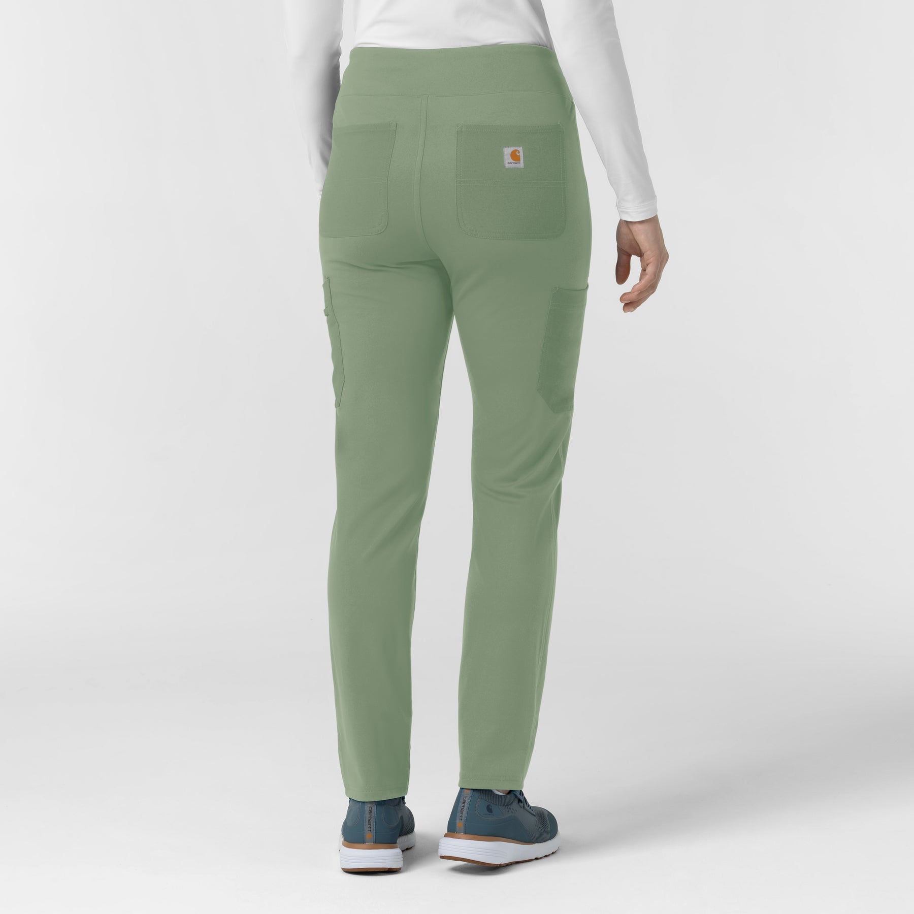 Force Cross-Flex Knit Women's Modern Scrub Pant Green Slate back view