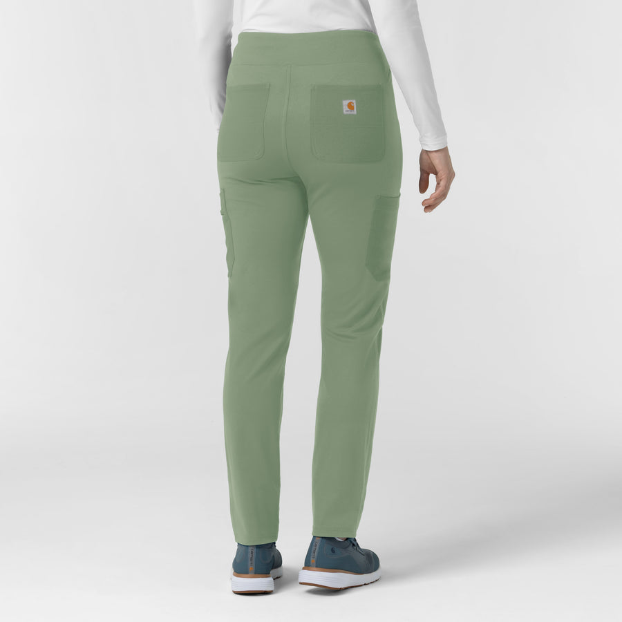 Force Cross-Flex Knit Women's Modern Scrub Pant Green Slate back view
