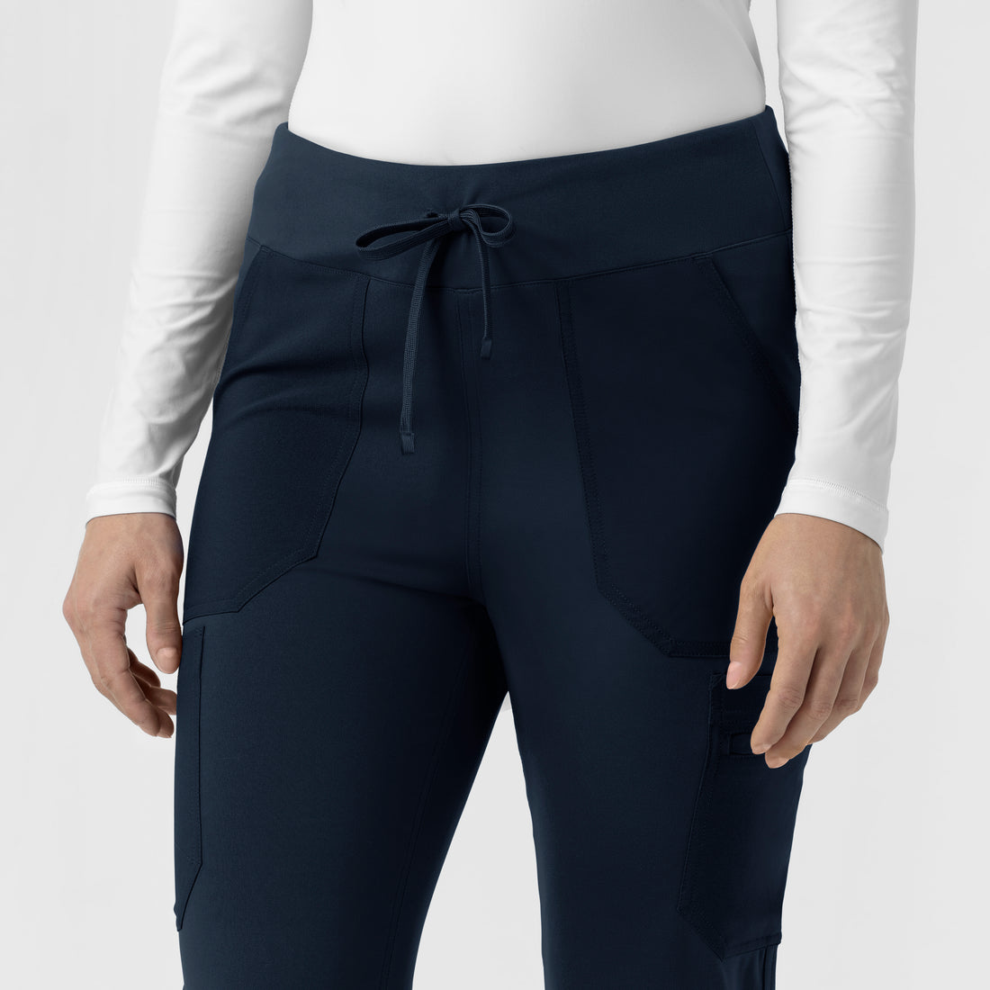 Force Cross-Flex Knit Women's Modern Scrub Pant Navy hemline detail